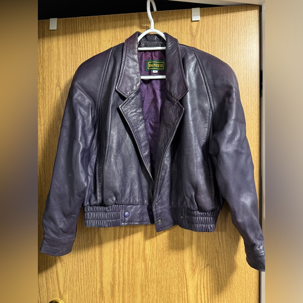 80s Purple Leather Jacket